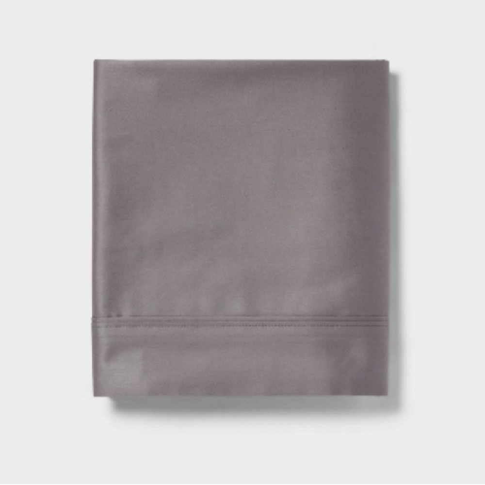 Threshold Gray Performance Flat Sheet Queen 400 thread NWT